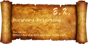 Burghard Krisztina névjegykártya